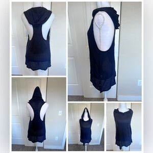 CALIA by Carrie Underwood Hooded Racer Back Sleeveless Mesh Top NWT Sz Medium